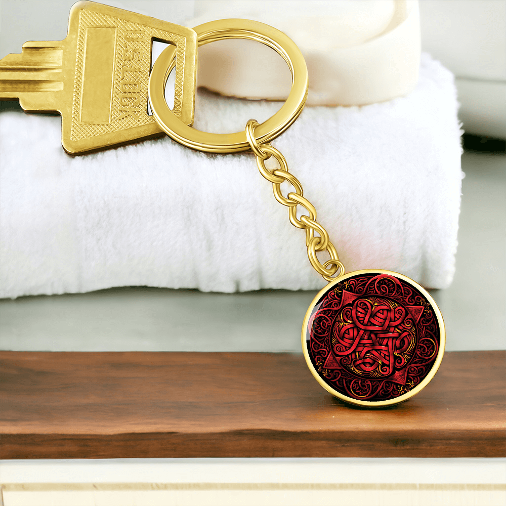 Red Celtic Knot Keychain - Romantic Pendant Jewelry