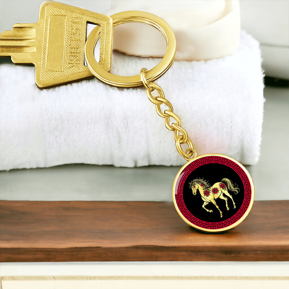Horse Keychain Chinese Zodiac Animal Pendant Jewelry