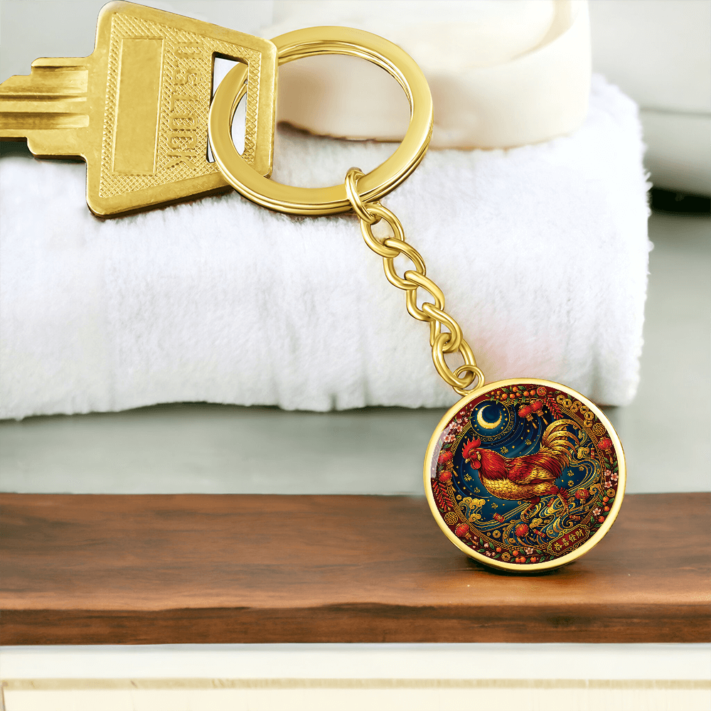 Year of The Rooster Keychain - Chinese Zodiac Animal Charm Pendant Jewelry
