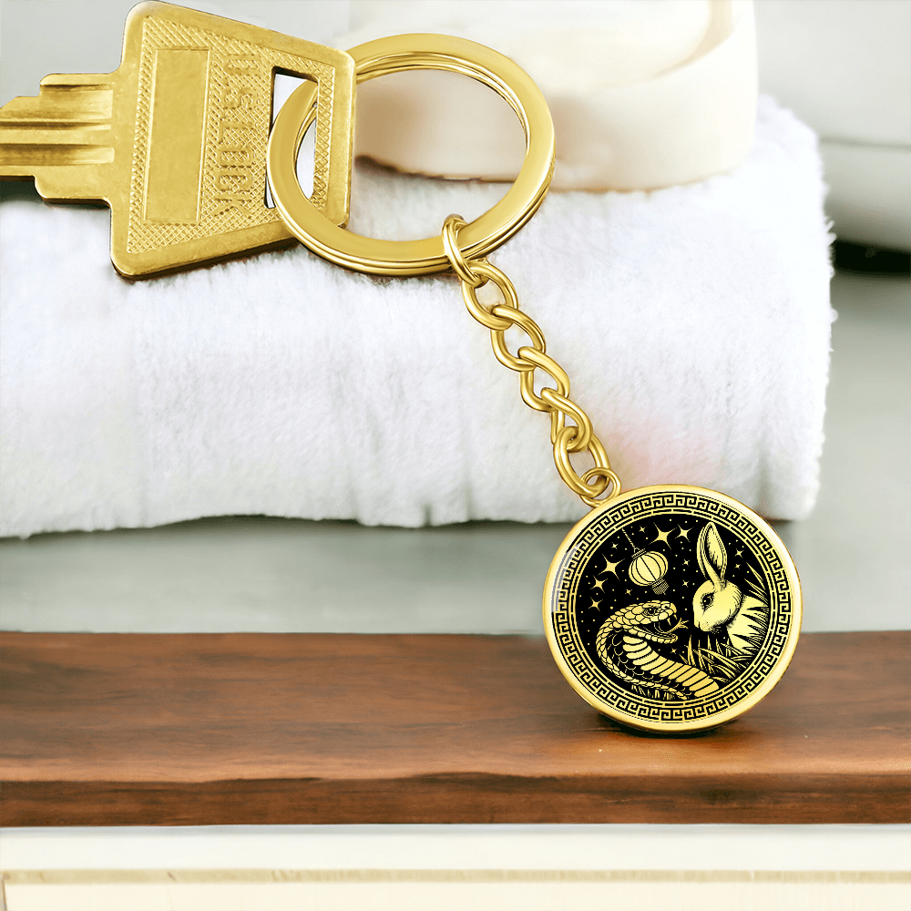Snake & Rabbit Keychain - Couples Chinese Zodiac Pendant Jewelry