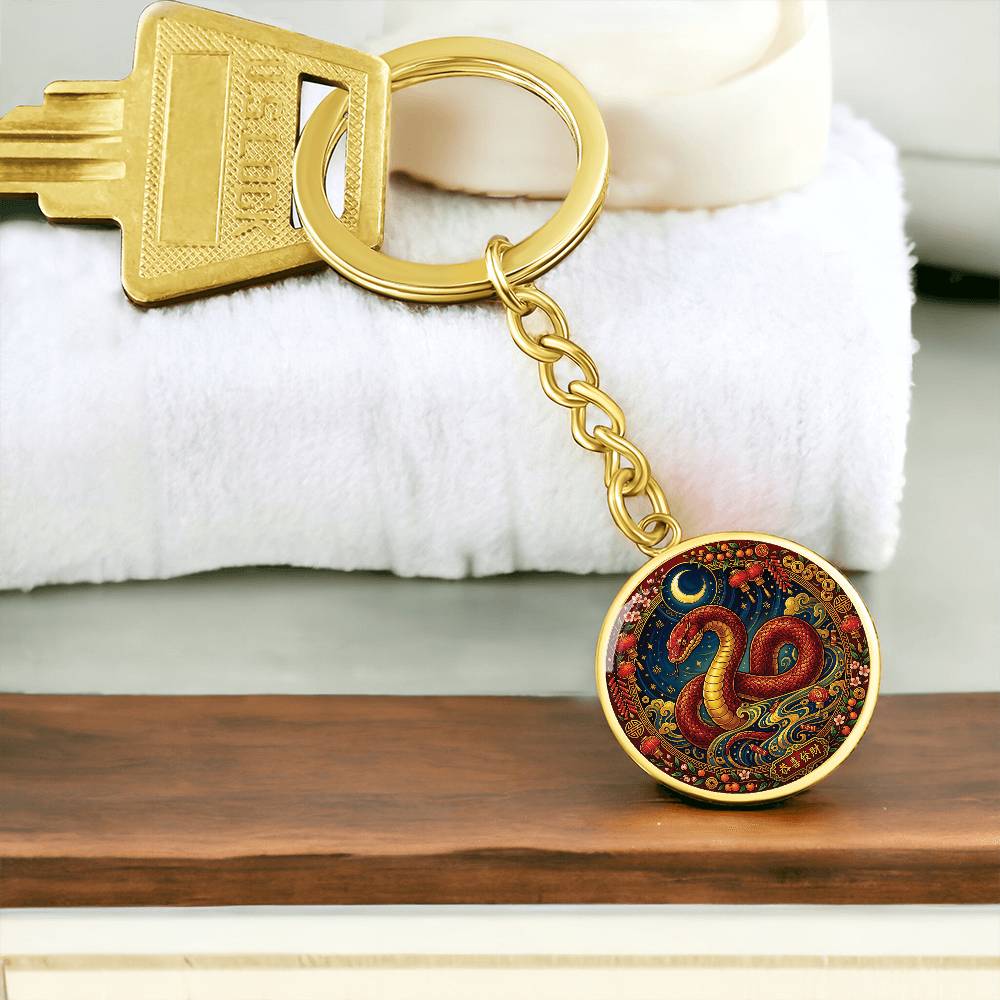 Year of The Snake Keychain - Chinese Zodiac Animal Charm Pendant Jewelry