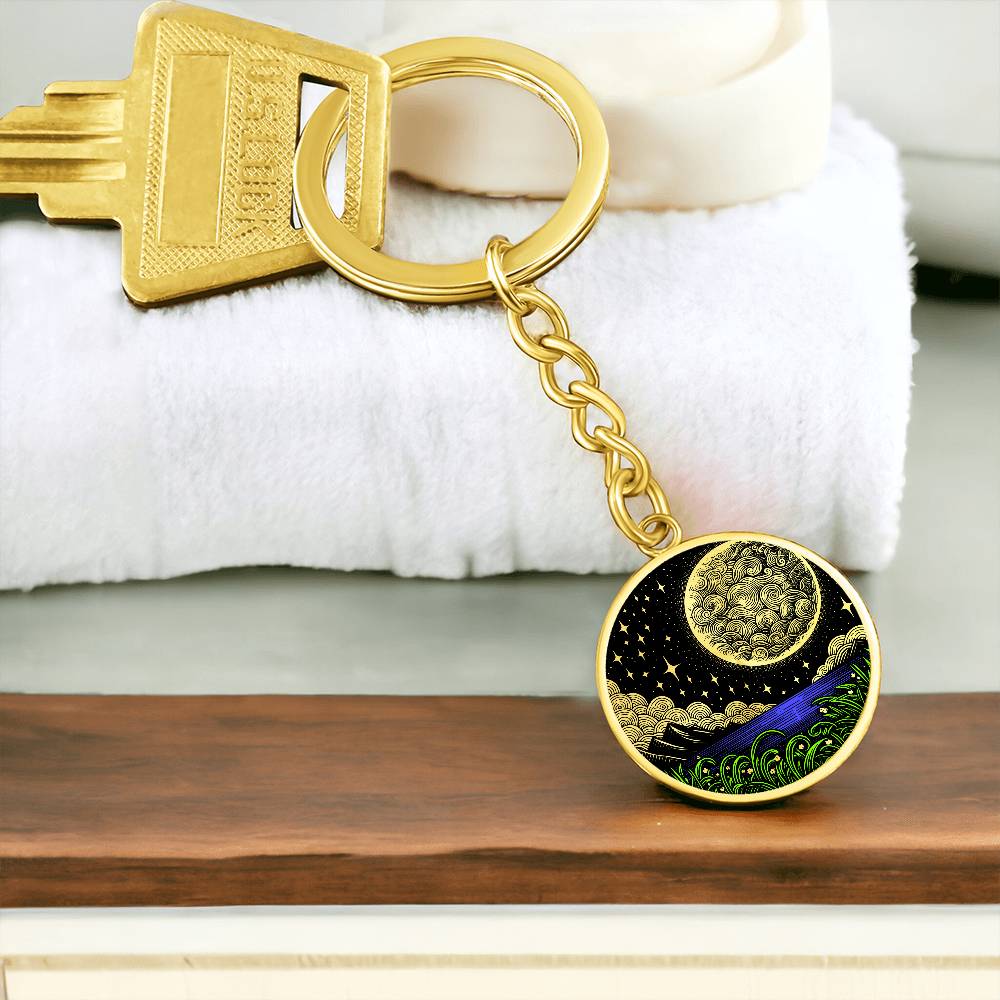 Gold Moon Keychain