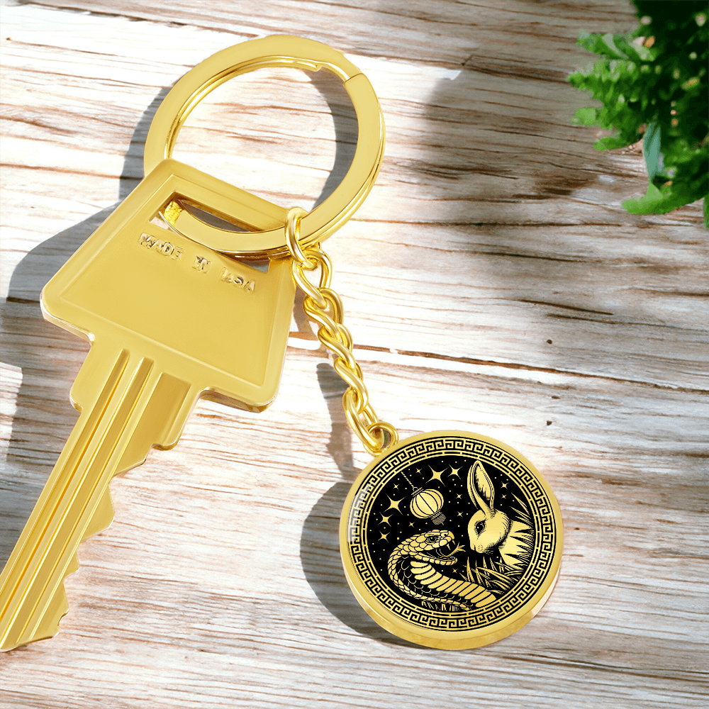 Snake & Rabbit Keychain - Couples Chinese Zodiac Pendant Jewelry