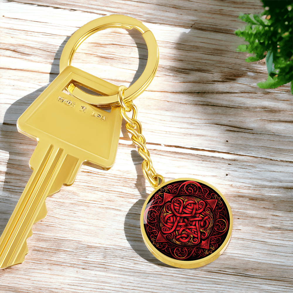Red Celtic Knot Keychain - Romantic Pendant Jewelry