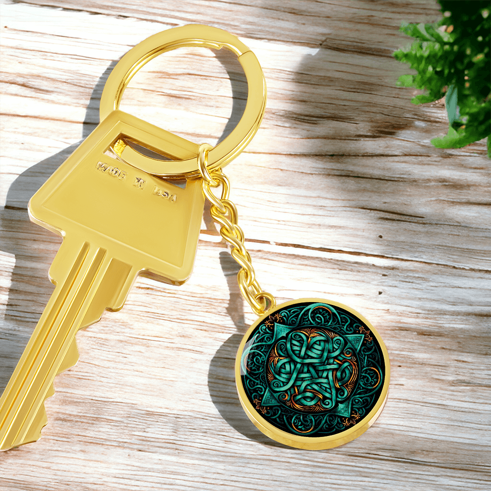 Teal Celtic Knot Keychain - Romantic Pendant Jewelry