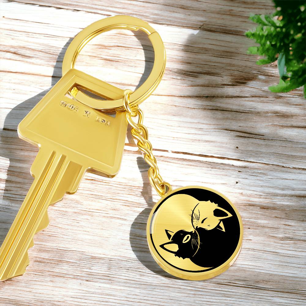 Cat Yin Yang Keychain