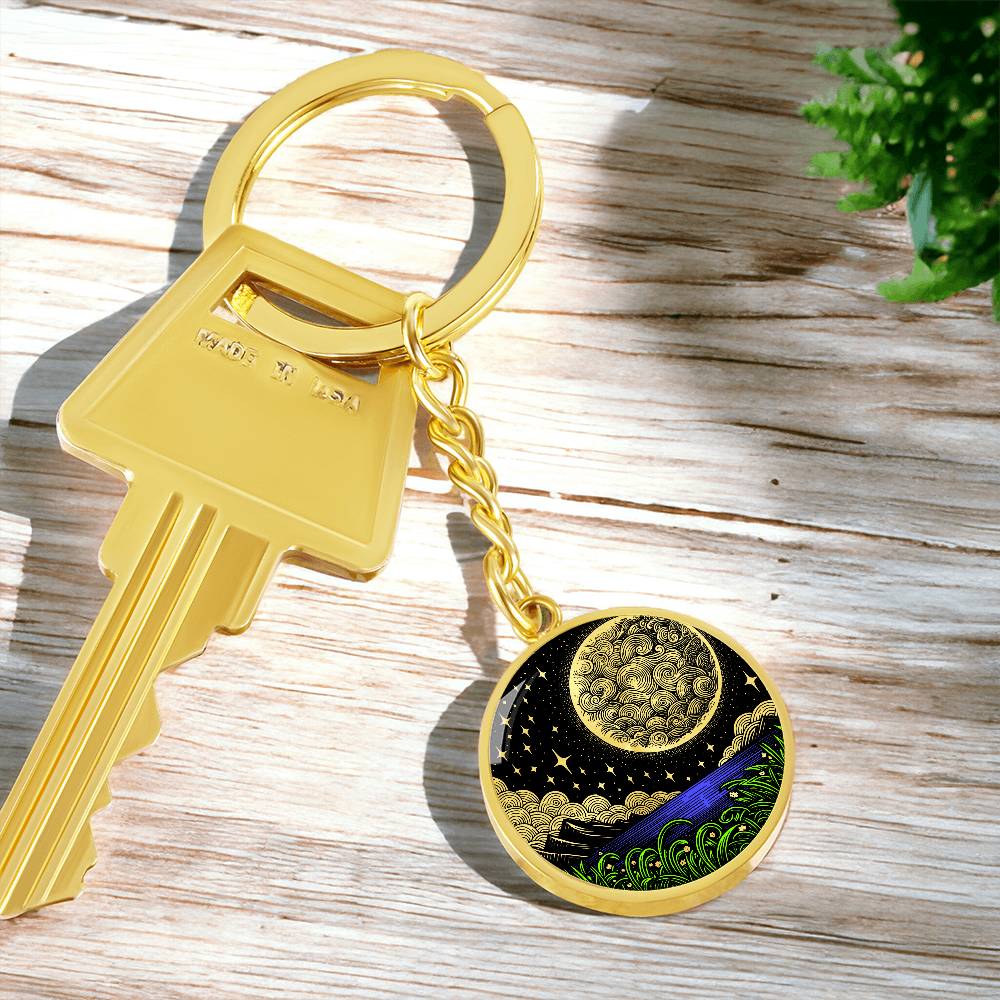 Gold Moon Keychain