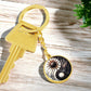 Sun and Moon Keychain, Personalized Celestial Jewelry, 18K Gold Yin and Yang Charm Pendant, Harmony & Unity Space Gift For Her or Him