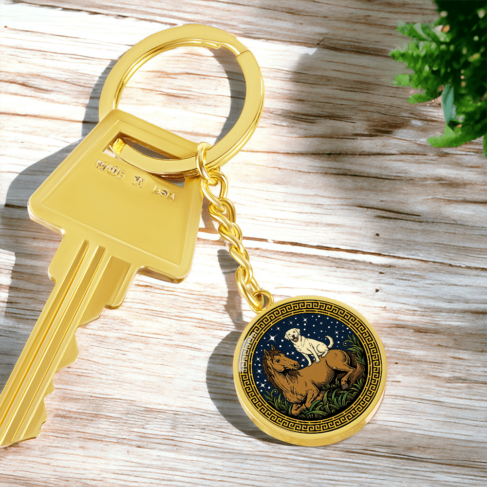 Dog and Horse Keychain - Couples Chinese Zodiac Animal Pendant Jewelry