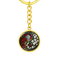 Rose Yin Yang Keychain - June Birth Month Flower Pendant Jewelry