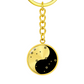 Gemini Yin Yang Pendant Keychain - Zodiac Constellation Jewelry