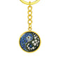 Morning Glory Yin Yang Keychain - September Birth Month Flower Pendant Jewelry