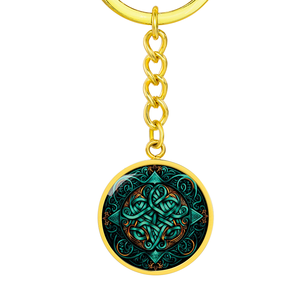 Teal Celtic Knot Keychain - Romantic Pendant Jewelry
