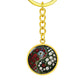 Carnation Yin Yang Keychain - January Birth Month Flower Pendant Jewelry