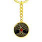 Tree of Life Keychain - Red Birthstone Design