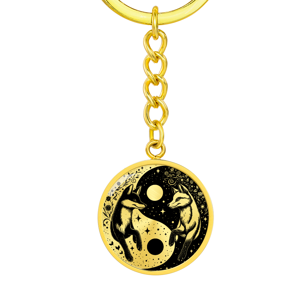 Fox Yin Yang Pendant Keychain