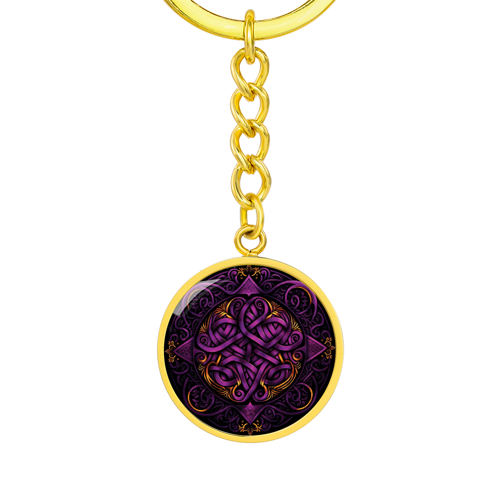 Purple Celtic Knot Keychain - Romantic Pendant Jewelry