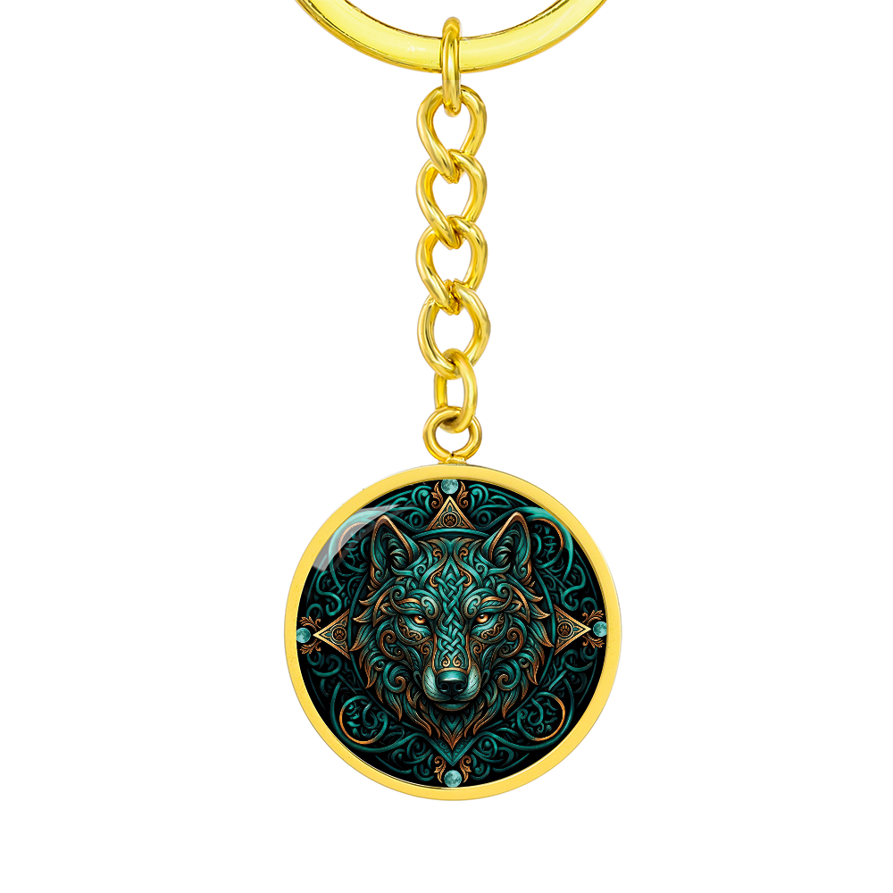 Celtic Wolf Keychain - Symbolizing Guardianship and Protection