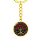 Celtic Tree of Life Pendant Keychain - Rose June Birth Flower Jewelry