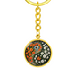Daffodil Yin Yang Keychain - March Birth Month Flower Pendant Jewelry