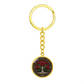 Celtic Tree of Life Pendant Keychain - Rose June Birth Flower Jewelry