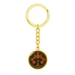 Celtic Tree of Life Pendant Keychain - Marigold October Birth Flower Jewelry