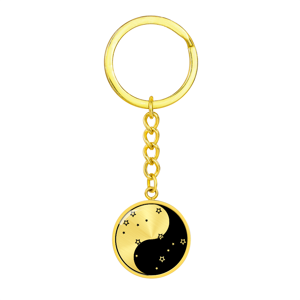 Gemini Yin Yang Pendant Keychain - Zodiac Constellation Jewelry