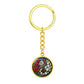 Gladiolus Yin Yang Keychain - August Birth Month Flower Pendant Jewelry