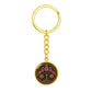 Celtic Tree of Life Pendant Keychain - Rose June Birth Flower Jewelry