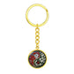 Poppy Yin Yang Keychain - August Birth Month Flower Pendant Jewelry