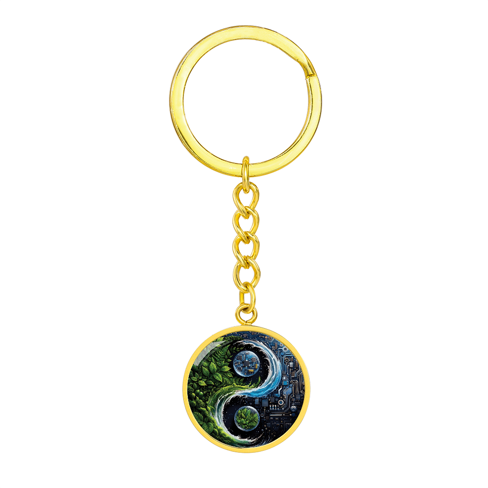 Nature & Circuit Yin Yang Pendant Keychain