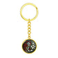 Carnation Yin Yang Keychain - January Birth Month Flower Pendant Jewelry