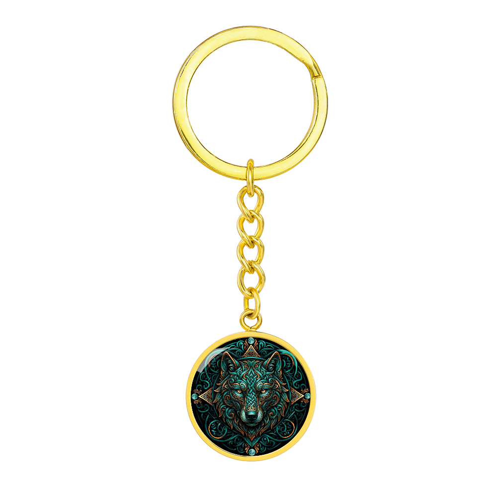 Celtic Wolf Keychain - Symbolizing Guardianship and Protection