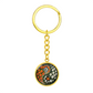 Daffodil Yin Yang Keychain - March Birth Month Flower Pendant Jewelry
