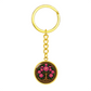 Celtic Tree of Life Pendant Keychain - Peony November Birth Flower Jewelry