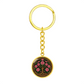 Celtic Tree of Life Pendant Keychain - Carnation January Birth Flower Jewelry