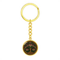 Celtic Tree of Life Pendant Keychain - Honeysuckle June Birth Flower Jewelry