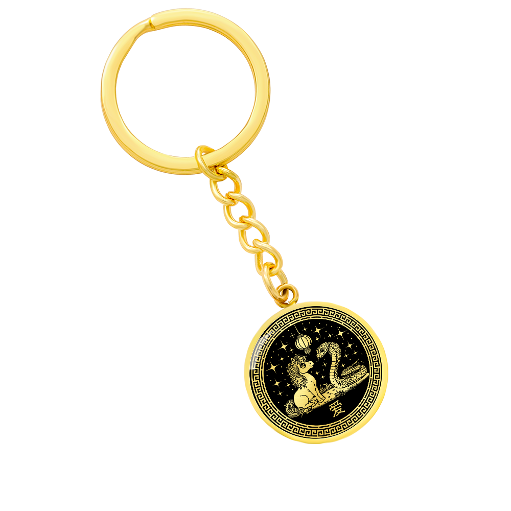 Snake & Horse Keychain - Couples Chinese Zodiac Animal Jewelry