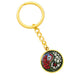 Gladiolus Yin Yang Keychain - August Birth Month Flower Pendant Jewelry