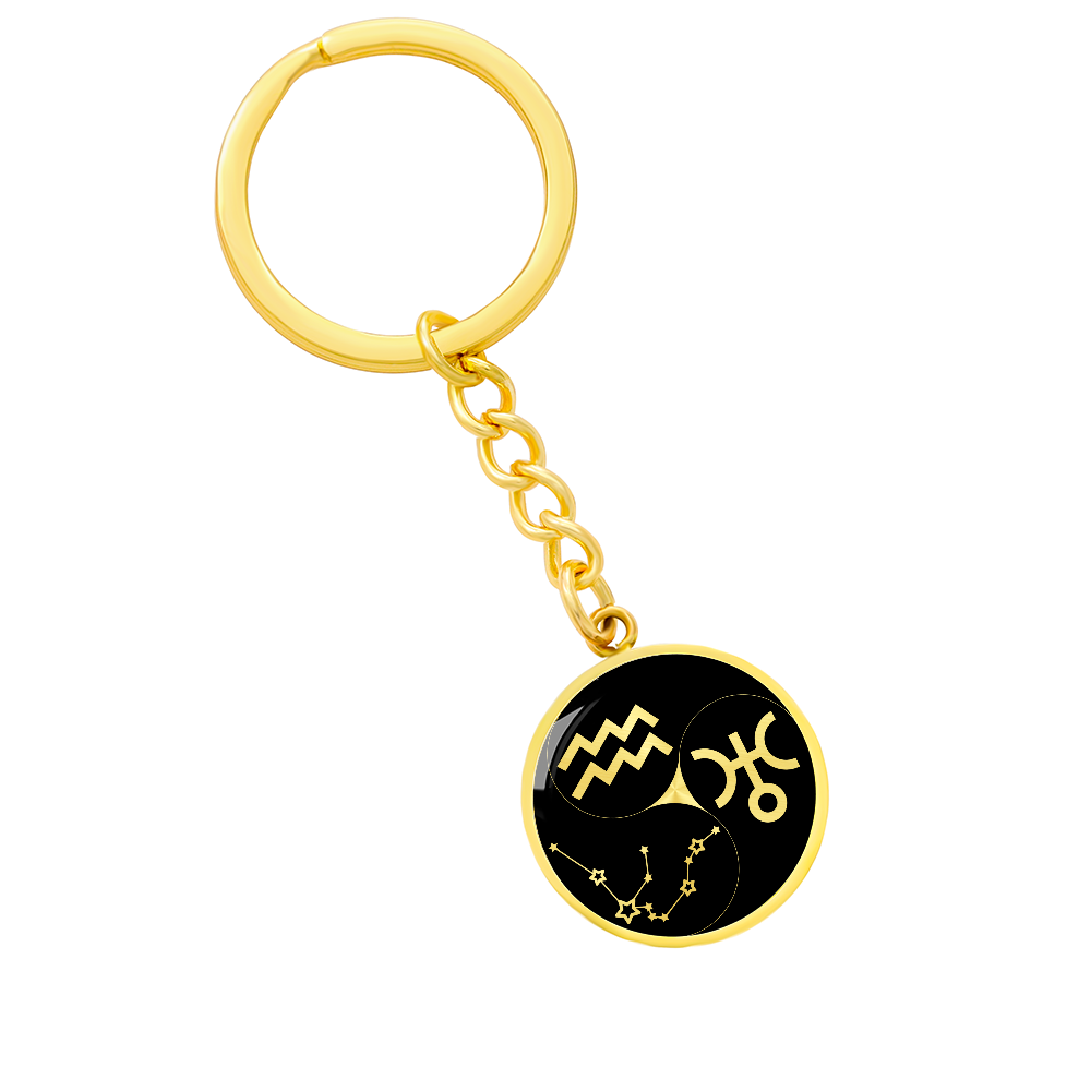 Aquarius Keychain - Yin Yang Pendant Jewelry