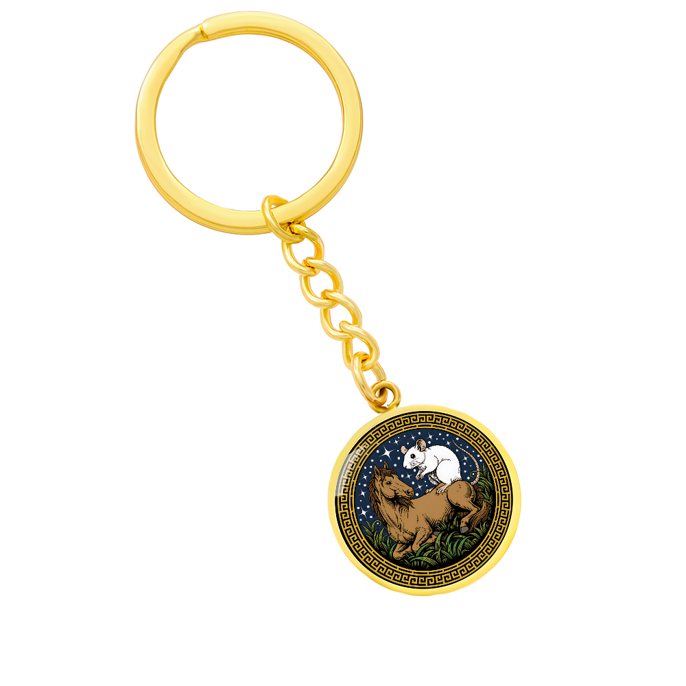Rat and Horse Keychain - Couples Chinese Zodiac Animal Pendant Jewelry