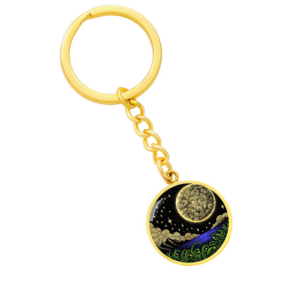 Gold Moon Keychain