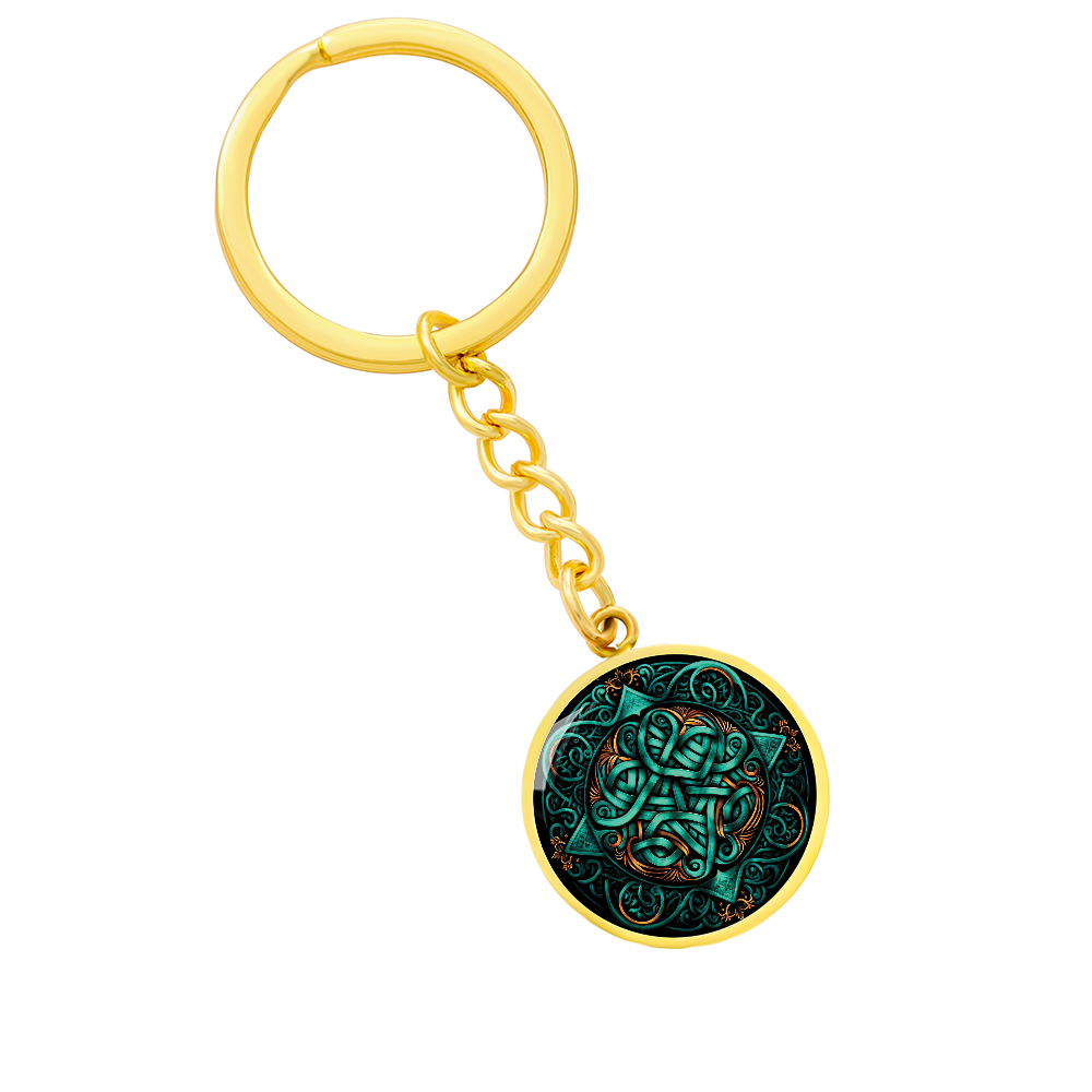 Teal Celtic Knot Keychain - Romantic Pendant Jewelry