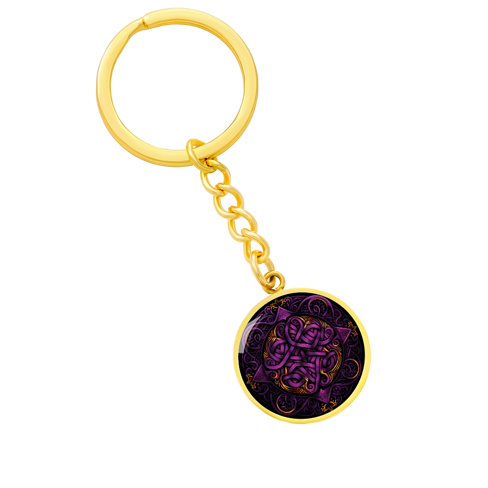Purple Celtic Knot Keychain - Romantic Pendant Jewelry