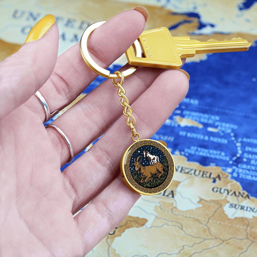 Horse & Goat Keychain - Couples Chinese Zodiac Animal Pendant Jewelry