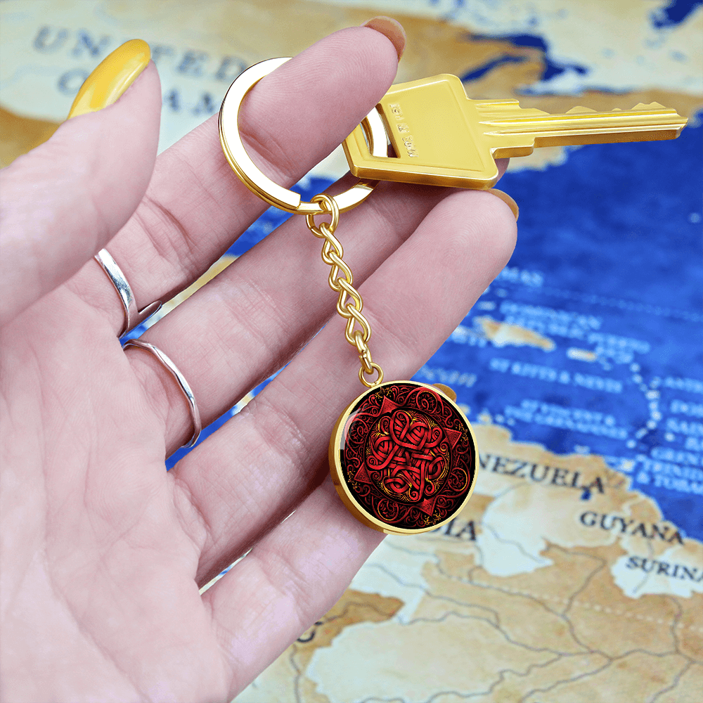 Red Celtic Knot Keychain - Romantic Pendant Jewelry