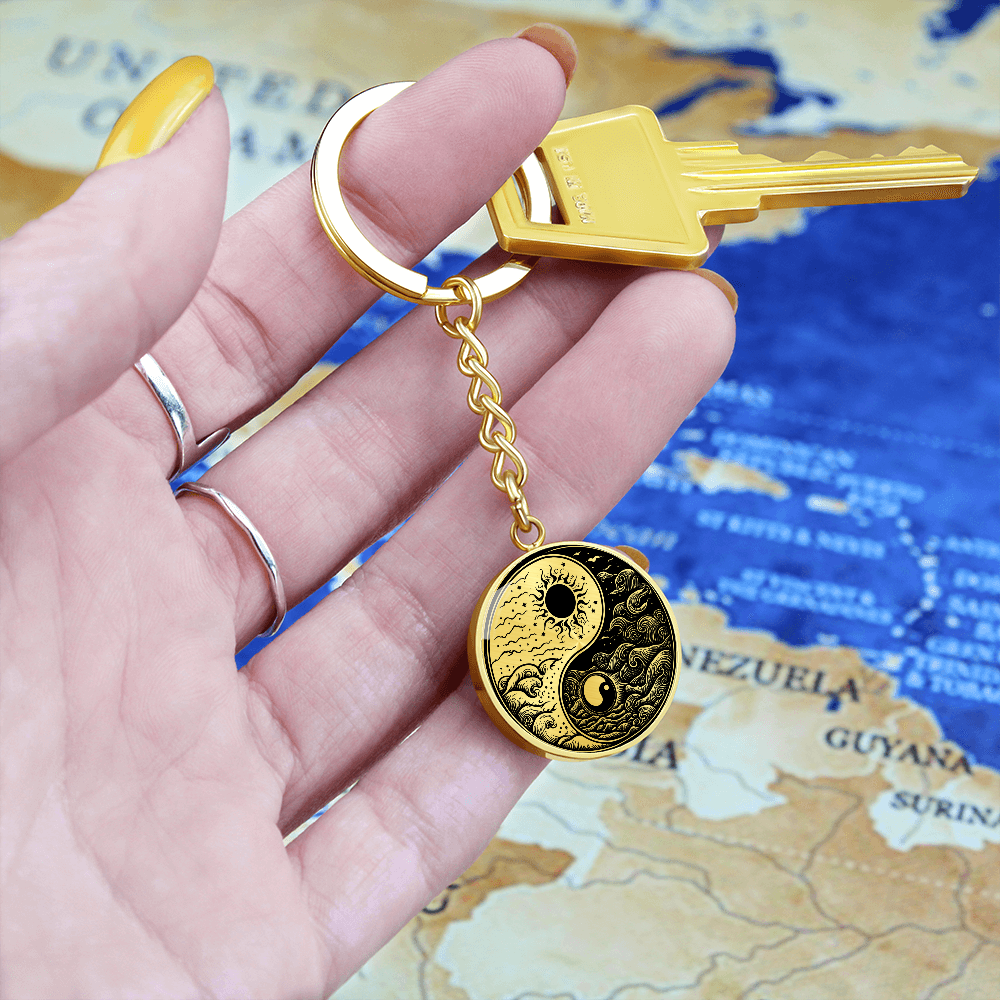 Sun and Moon Keychain