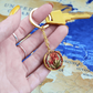 Gladiolus Keychain - August Birth Flower Pendant