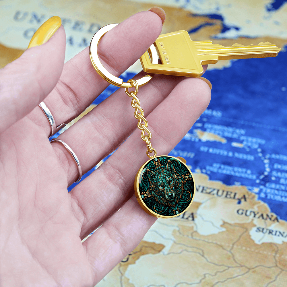 Celtic Wolf Keychain - Symbolizing Guardianship and Protection