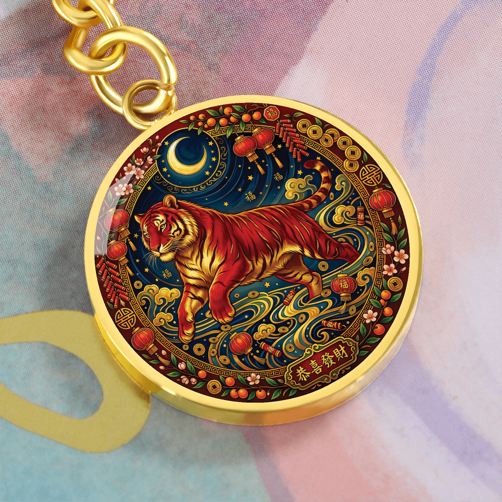 Year of The Tiger Keychain - Chinese Zodiac Animal Charm Pendant Jewelry